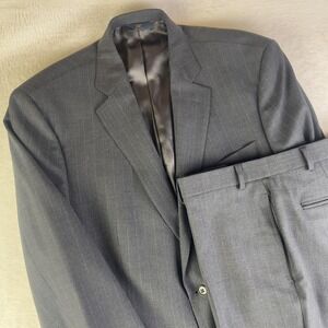 Brooks Brothers Suit Mens XL 45L Gray Pinstripe Stretch Wool 2 Piece 40x31